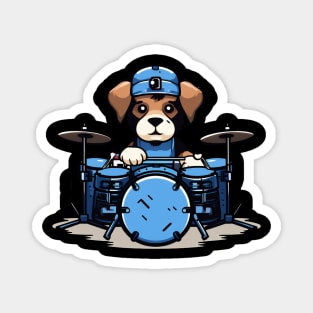 dog playing drums Magnet