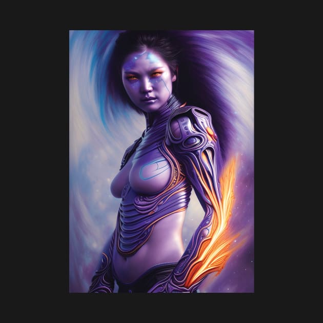 Cosmic Woman | Fantasy Concept Art | Futuristic Character Artwork | Cybernetic Girl by GloomCraft