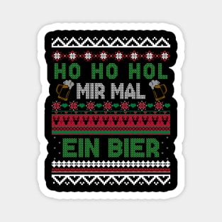 Ho Ho Hol Mir Mal Ein Bier Funny Christmas Ugly Christmas Sweater Xmas Magnet