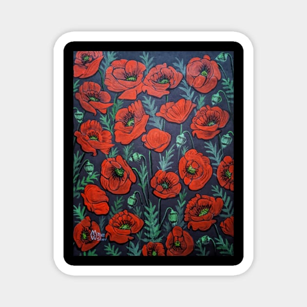 In a field of poppies Magnet by Matt Starr Fine Art