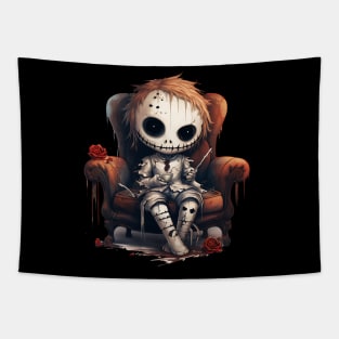 Scary Spooky Doll Halloween Rose Scientist Creature Fun Tapestry