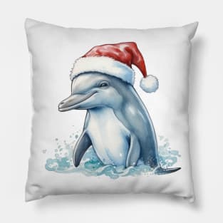 Christmas Dolphin Pillow