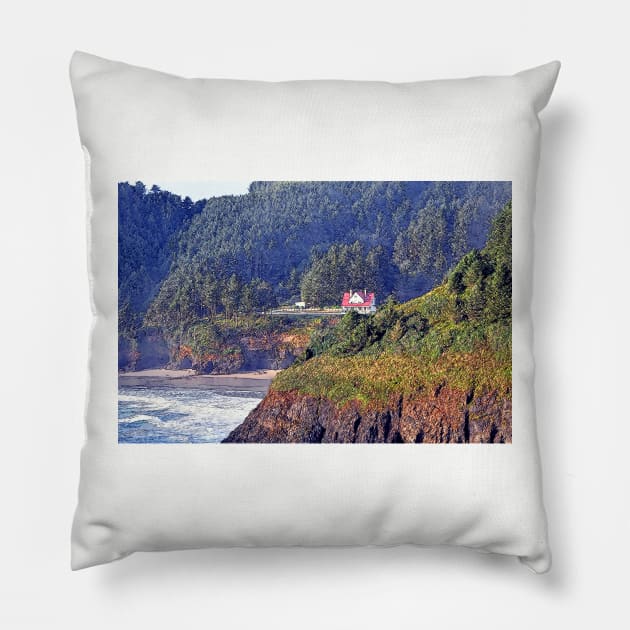 Nestled On The Bluff Pillow by KirtTisdale