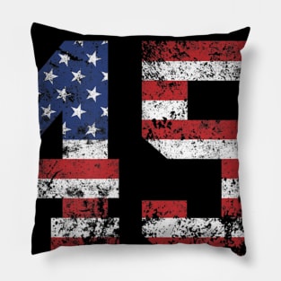 45 Squared Trump 2020 Second Term Usa Vintage T shirt Pillow