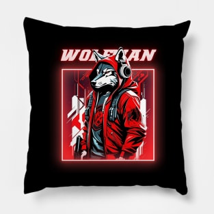 Wolfman Neon Pillow