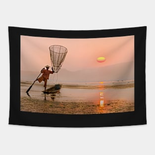 Inle Lake Sunset. Tapestry