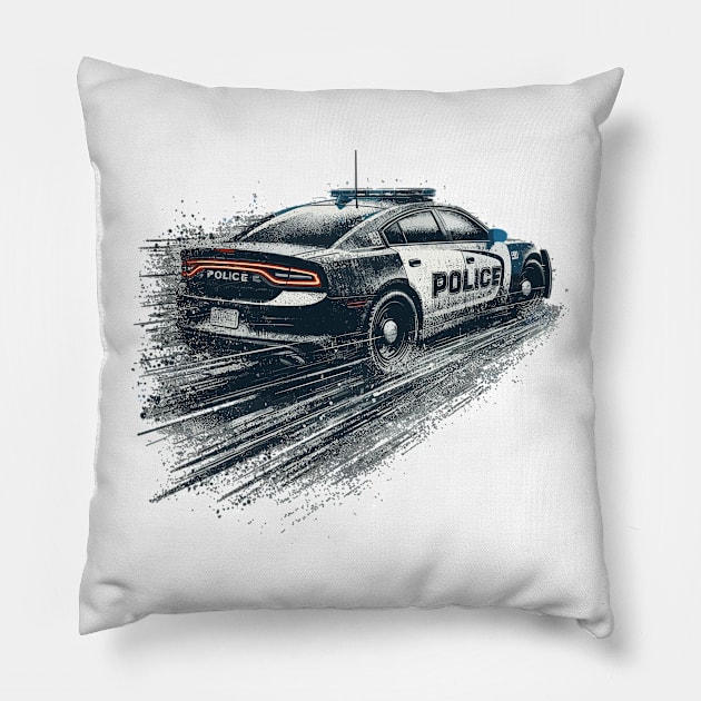 Police car Pillow by Vehicles-Art