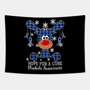 Reindeer Hope For A Cure Diabete Awareness Christmas Tapestry