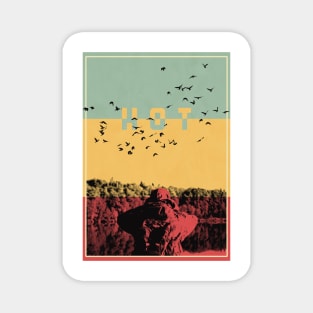 Man Bird Watching Graphic Art Magnet