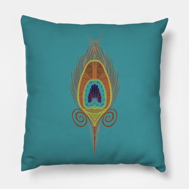 Peacock Feather Pillow by ArtLovePassion