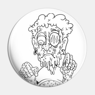 Sad melting uncle illustration Pin