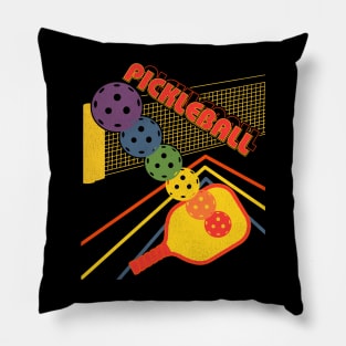 Pickleball 80s Style Retro Fade Pillow