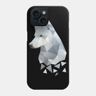 Dramabite Low-poly polygon grey wolf geometric minimal illustration Phone Case