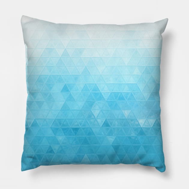 Turquoise Ocean Inspired Mosaic Ombre Pillow by Moon Art