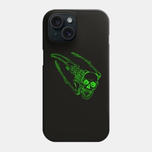 Flying Skelli (green line) Phone Case