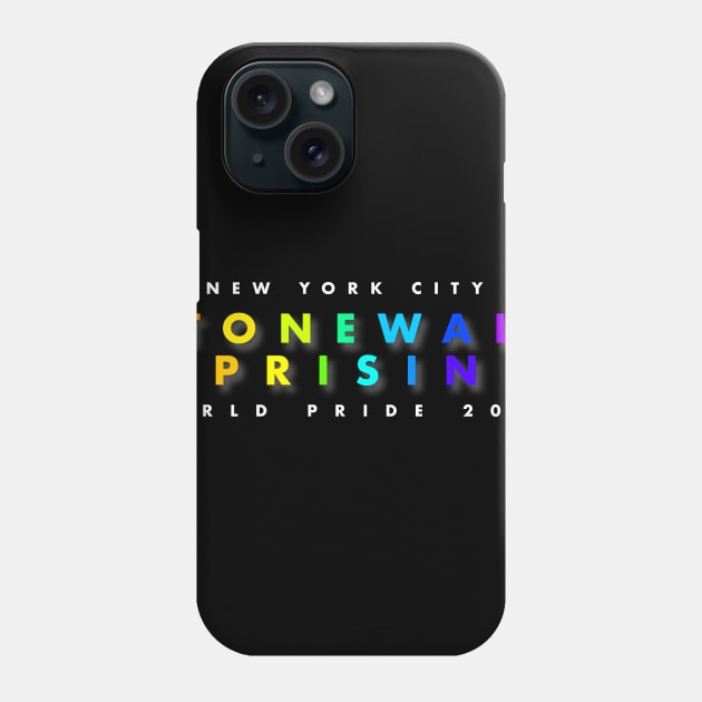 All Black Stonewall Uprising World Pride Tee 2019 Phone Case by interbasket