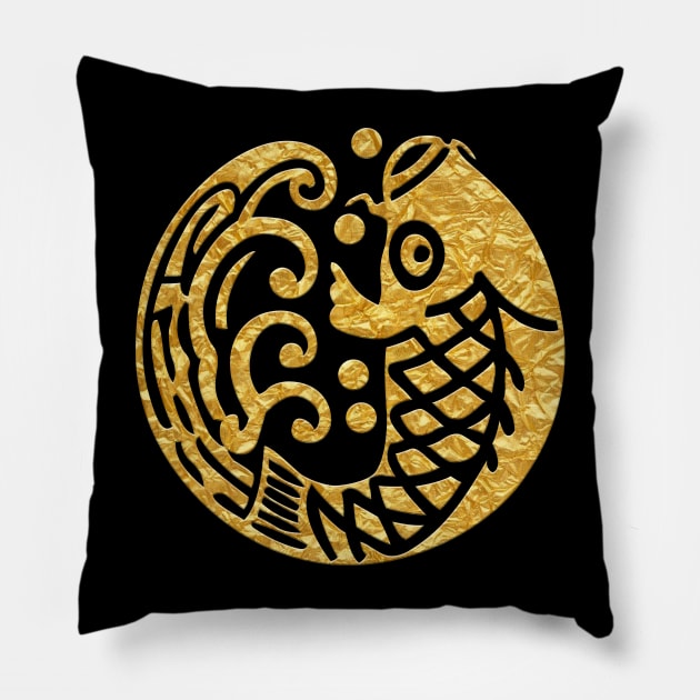 Japanese Mon Nami ni Koi Pillow by Takeda_Art