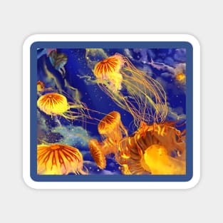 Yellow jellyfish Magnet