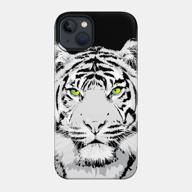 Dramatic White Tiger Vector Art Design - Animals - Phone Case