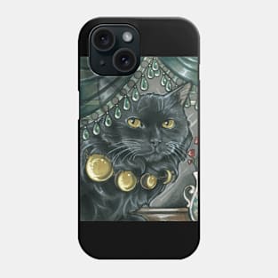 Black Cat - Moon Phases Necklace Phone Case