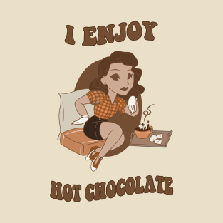 Old Style Cartoon pin up - Chocolate T-Shirt