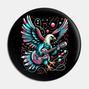 Melodic Wings: Eagle Strumming Guitar Pin