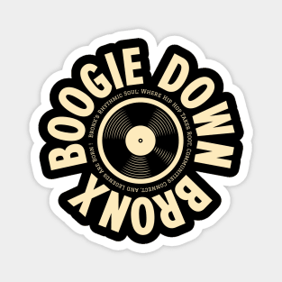 Boogie Down Bronx Hip Hop Logo - Vintage Vinyl Record Design Magnet