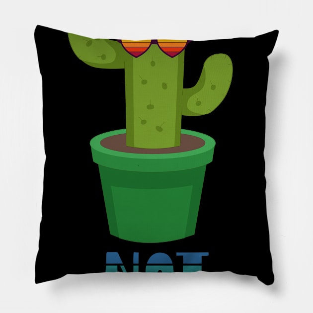 Not A Hugger Funny Sarcastic cactus Pillow by heidiki.png