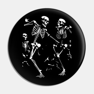 Funny skeletons dancing at the disco Pin