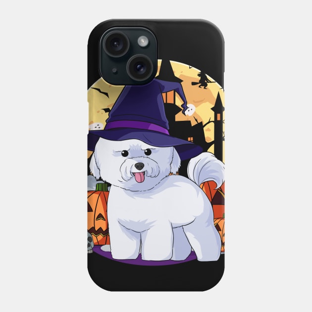 Bichon Frise Witch Happy Halloween Dog Phone Case by Noseking