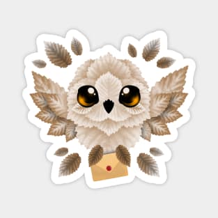 owl mail of leaves Magnet