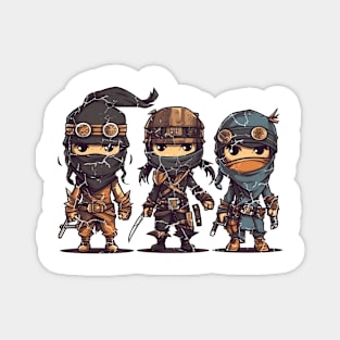 Three Steampunk Ninjas Magnet