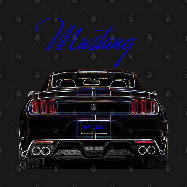 Mustang GT 2017 Car Front & Rear End On T Shirts Only by JFK KARZ