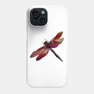 Ornate Dragon Fly Colorful Insect Illustration Phone Case