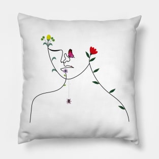 Lady Nature | One Line Drawing | One Line Art | Minimal | Minimalist Pillow