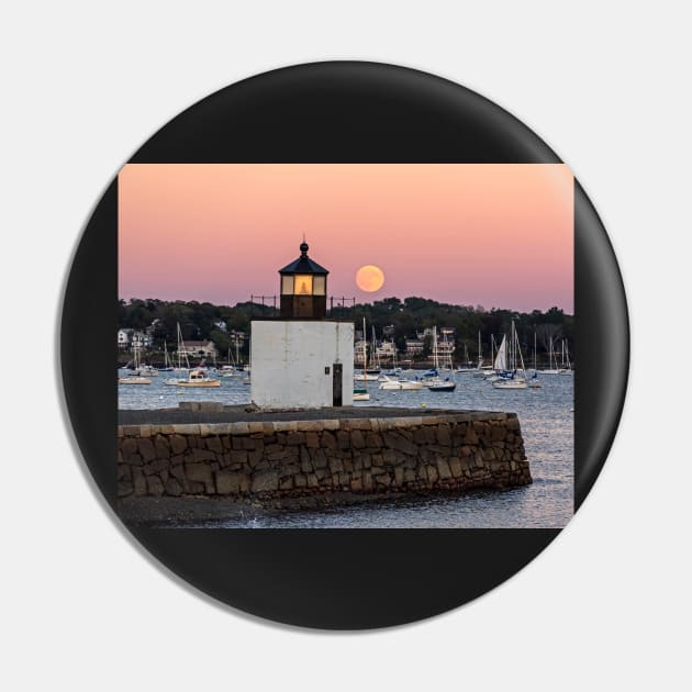 The Harvest Moon Rising on Derby Light Salem MA Pin by WayneOxfordPh