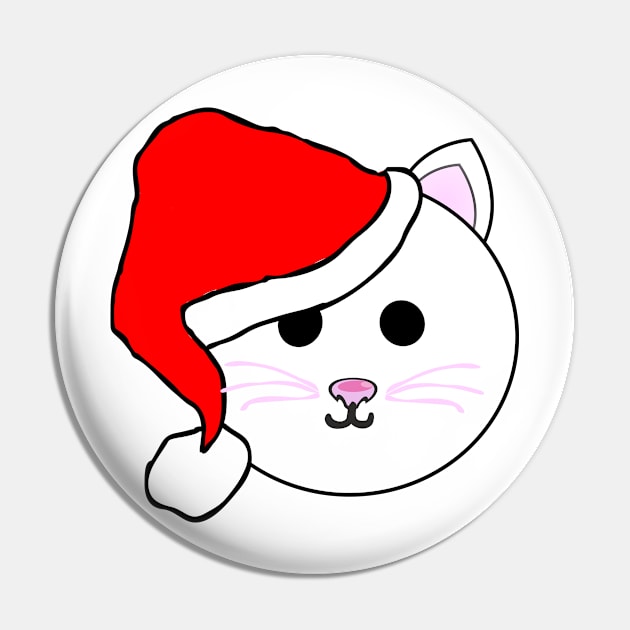 Santa Cat Emoji Pin by m2inspiration