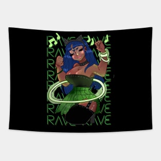 Pretty Rave Girl w Text Tapestry