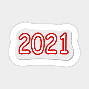 2021 year. New Year. Celebration. Numeral. Present, gift. Interesting design, modern, interesting drawing. Hobby and interest. Concept and idea. Magnet