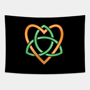 Ireland colors over a Celtic Heart Knot Tapestry