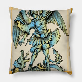 Archangel Michael Slaying The Serpent Pillow