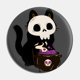 Black Cat Halloween Pin