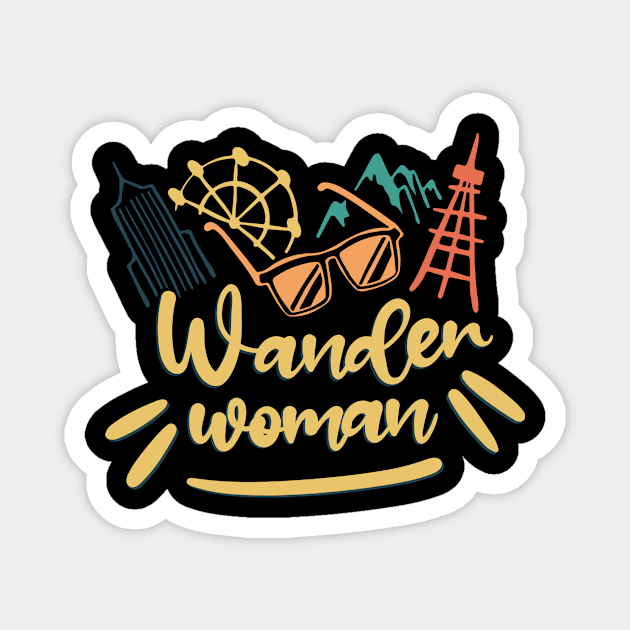 Vintage Wander woman Exploring Traveling Camping Lover Top Magnet by tshirtguild