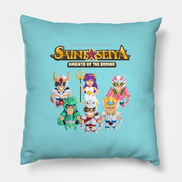 8 bit Pixel Anime Nostalgic Saint Seiya 90s Pillow by YayPixel