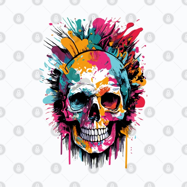 Skull Art Colourful - Skull and Bones by BigWildKiwi