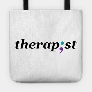 Therapist Semicolon - Mental Health Awareness Design Tote