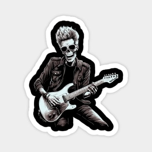 Rock & Roll Music Concert Festiwal Skeleton Halloween Guitar Magnet