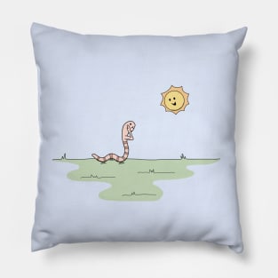 Worm Saluting the Sun (Black Books) Pillow