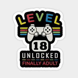 Level 18 Unlocked | 18th Gamer Gift Magnet