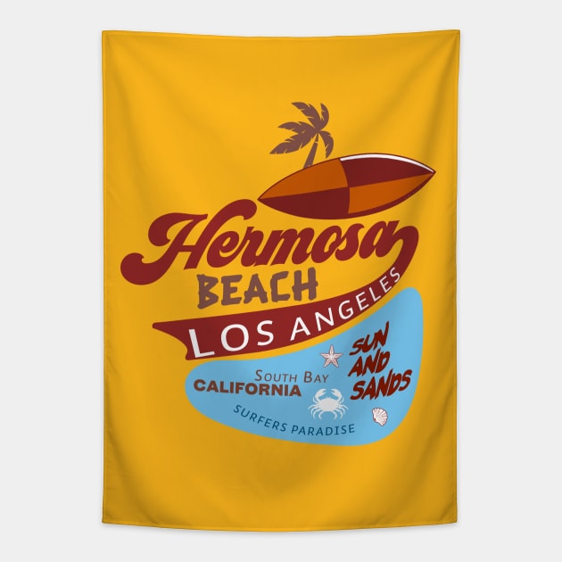 Hermosa Beach Vintage Tapestry by Alexander Luminova